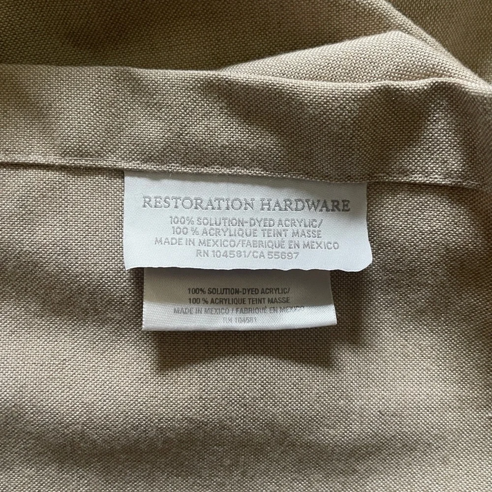 Restoration Hardware RH Drapery—Outdoor Canvas in Flax, 96”L x 48”W